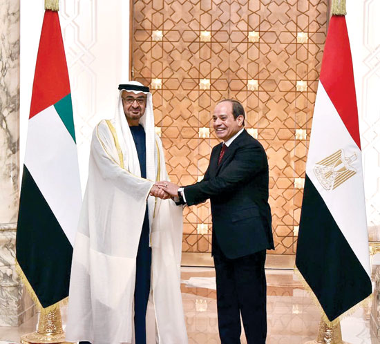 بن زايد والسيسي يبحثان الأزمة السودانية 1 السيسي ومحمد بن زايد