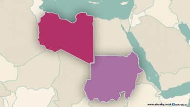 خريطة السودان وليبيا حدود