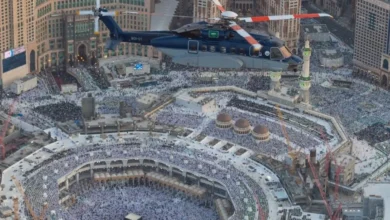 هبوط طائرة مروحية بالحرم المكي